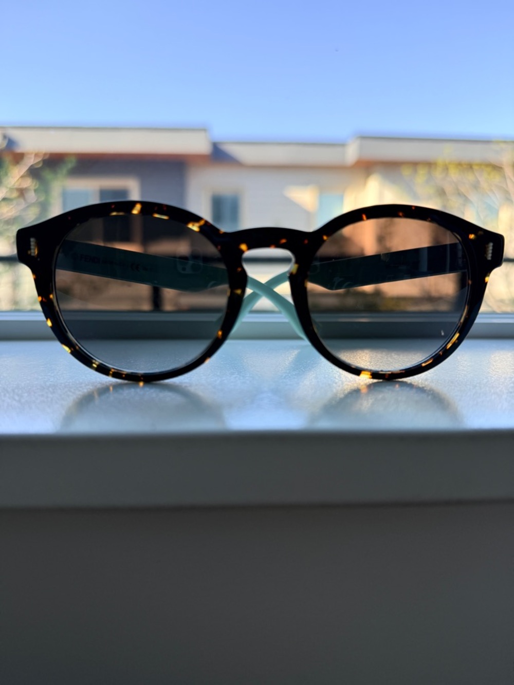 Fendi Tortoiseshell/Mint Green Sunglasses (50/21)